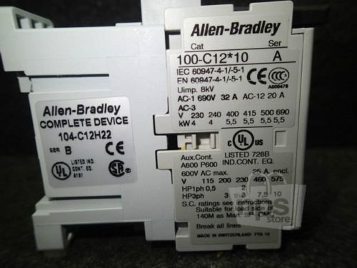 Allen-Bradley 104-C12H22 Reversing Contractor 208V 60Hz 3Pole Bulletin 104