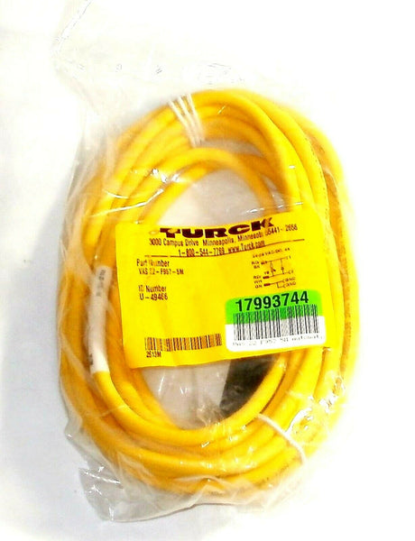 TURCK U-49466 VAS-22-F957-5M Automation Cable | 24-48 VAC/DC 4A