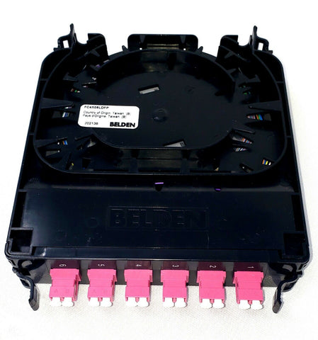 Belden FC4X06LDFP FX ECX Cassette, OM4, 6 Ports, 250um Pigtails, LC Duplex