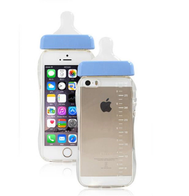 New Baby Blue Nipple Milk Bottle | TPU Case Cover For iPhone 6 6S With Rope